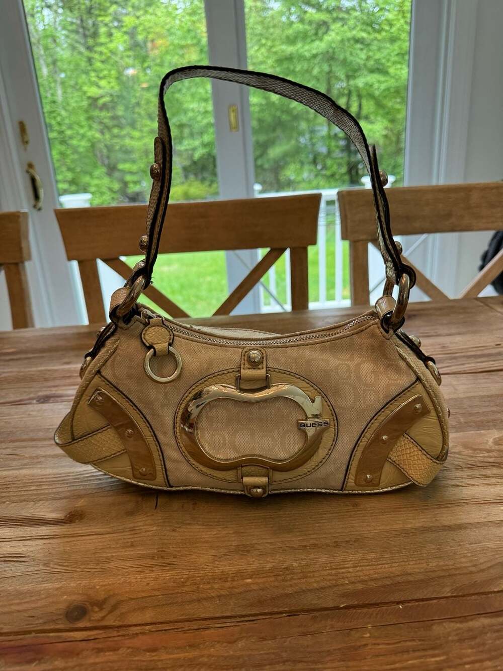 Vintage Guess Y2K Monogram Logo Shoulder Bag